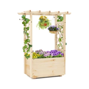 Wooden Raised Garden Bed/ Lattice Trellises