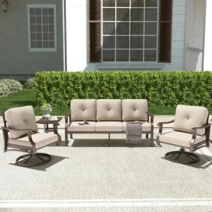 4 Piece Outdoor Patio Conversation Furniture Set