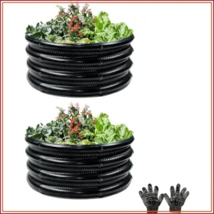 2x2x1 ft Round Galvanized Raised Garden Bed Kit with Tool-Free Assembly
