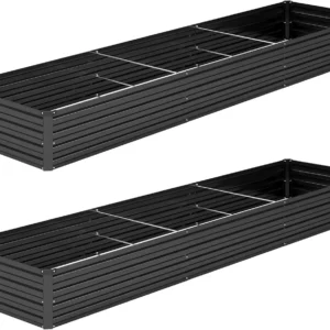 2PCS 12x2x1FT Galvanized Raised Garden Bed Kit