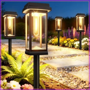 Solar Pathway Lights Outdoor, 8 Pack Upgraded Solar Garden Lights, IP65 Waterproof