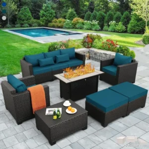 Outdoor Patio Furniture Propane Fire Pit Table